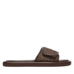 Klapki MICHAEL Michael Kors. Brązowe klapki damskie MICHAEL Michael Kors, bez wzorów, bez obcasa, bez zapięcia. Za 349.99 zł.