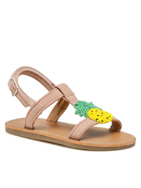 Nelli Blu Sandały CM210804-14 Beżowy. Brązowe sandały dziewczęce Nelli Blu, z materiału, bez obcasa, bez zapięcia. Za 99.99 zł.