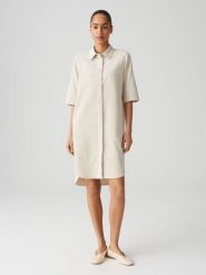 OPUS Sukienka "Winchesta" w kolorze kremowym rozmiar: 36. Brązowe sukienki damskie Opus, bez wzorów, bez ramiączek. Za 165.99 zł.