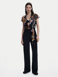 Desigual Kombinezon Paisley 25SWPW20 Czarny Regular Fit. Czarne sukienki damskie Desigual, bez wzorów, z wiskozy, bez ramiączek. Za 359.99 zł.