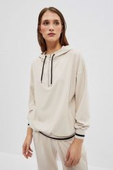 Bluza z rozpinanym dekoltem. Bluzy damskie MOODO, s, bez wzorów, z elastanu, bez kaptura. W wyprzedaży za 64.99 zł.