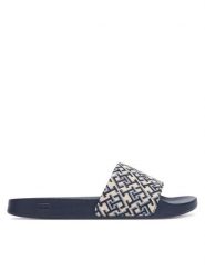 Tommy Hilfiger Klapki Monogram Pool Slide FW0FW09423 Granatowy. Niebieskie klapki damskie Tommy Hilfiger, bez wzorów, z materiału, bez obcasa, bez zapięcia. Za 169.99 zł.