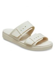 Crocs Klapki w kolorze kremowym rozmiar: 38/39. Białe klapki damskie Crocs, bez wzorów, z otwartym noskiem, bez obcasa, bez zapięcia. Za 169.95 zł.