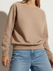 Bluza crewneck basic - brązowy. Brązowe bluzy damskie Sinsay, l, bez wzorów, bez kaptura. Za 35.99 zł.