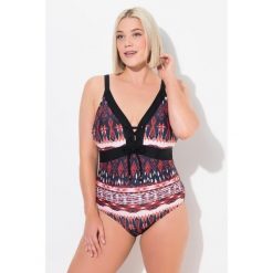 Damski Kostium kąpielowy wiązanie miękkie miseczki. Niebieskie stroje jednoczęściowe Ulla Popken, bez wzorów, z elastanu. Za 294.99 zł.