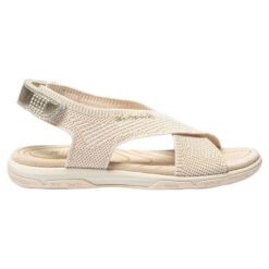 Sandały damskie TBS Jazzfit. Brązowe sandały damskie TBS, bez wzorów, z materiału, bez obcasa, bez zapięcia. Za 327.50 zł.