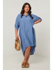 Curvy Lady Sukienka w kolorze niebieskim rozmiar: 44/46. Niebieskie sukienki damskie Curvy Lady, bez wzorów, klasyczne, bez ramiączek. Za 132.36 zł.