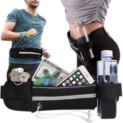 Nerka Saszetka Biodrówka na Pas Bidon Sportowa. Czarne nerki i saszetki damskie TRIZAND, bez wzorów. Za 29.90 zł.