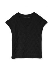 Vero Moda Bezrękawnik w kolorze czarnym rozmiar: M. Czarne swetry klasyczne damskie Vero Moda, m, bez kołnierzyka. Za 82.99 zł.