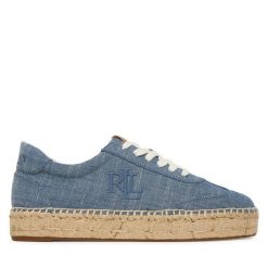 Espadryle LAUREN RALPH LAUREN. Niebieskie espadryle damskie Lauren Ralph Lauren, bez wzorów, bez obcasa. Za 729.99 zł.