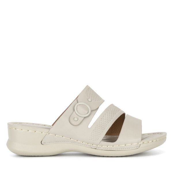 Klapki Clara Barson. Szare klapki damskie Clara Barson, bez wzorów, bez obcasa, bez zapięcia. Za 89.99 zł.