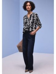 Street One Bluzka w kolorze granatowo-białym rozmiar: 40. Białe bluzki damskie Street One, bez wzorów, z wiskozy, street, bez kołnierzyka, bez ramiączek. Za 141.85 zł.