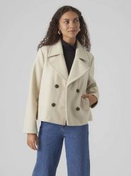 Vero Moda Kurtka przejściowa w kolorze kremowym rozmiar: XL. Brązowe kurtki damskie Vero Moda, xl, bez wzorów, bez kaptura. Za 122.96 zł.