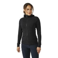 Bluza z kapturem damska Rab Nexus Hoody z kapturem. Czarne bluzy damskie RAB, s, bez wzorów, z materiału, z kapturem. Za 318.99 zł.