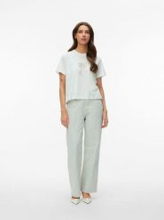 Vero Moda Koszulka w kolorze białym rozmiar: S. Białe bluzki damskie Vero Moda, s, bez wzorów, z bawełny, bez kołnierzyka, bez ramiączek. Za 58.41 zł.