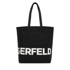 Torebka KARL LAGERFELD. Czarne shopper bag KARL LAGERFELD, bez wzorów, bez dodatków. Za 339.99 zł.