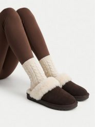 Badura Kapcie EO-MADISON-TS6333-01 Brązowy ciemny. Brązowe kapcie damskie Badura, ze skóry. Za 159.99 zł.