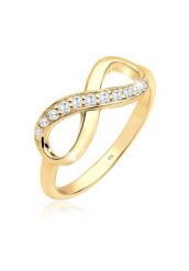 Elli Damski symbol nieskończoności Eternity Trend z kryształami cyrkonii w srebrze 925 Sterling Silver Pierścionki 1 ct. Szare pierścionki damskie Elli, z cyrkonią, srebrne. Za 333.99 zł.