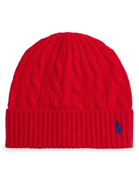 Polo Ralph Lauren Czapka 455981442009 Czerwony. Czerwone czapki damskie Polo Ralph Lauren, na zimę, bez wzorów, z wełny. Za 319.99 zł.