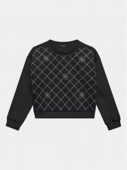 Guess Bluza J3BQ03 KAZQ2 Czarny Regular Fit. Czarne bluzy dziewczęce Guess, z aplikacjami, z syntetyku, bez ramiączek, bez kaptura. Za 199.99 zł.