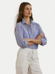 LAUREN RALPH LAUREN Koszula 200970150001 Niebieski Relaxed Fit. Niebieskie koszule damskie Lauren Ralph Lauren, xl, bez wzorów, z bawełny, bez kołnierzyka, bez ramiączek. Za 449.99 zł.