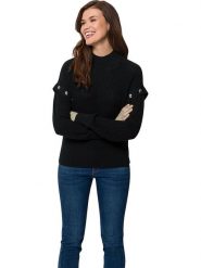 Heine Sweter w kolorze czarnym rozmiar: 40. Czarne swetry klasyczne damskie Heine, z bawełny, bez kołnierzyka. Za 35.10 zł.
