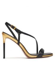 Eva Minge Sandały ROSEMARY-LT1520-2 Czarny. Czarne sandały damskie Eva Minge, bez wzorów, ze skóry, bez obcasa, na szpilce, bez zapięcia. Za 429.99 zł.