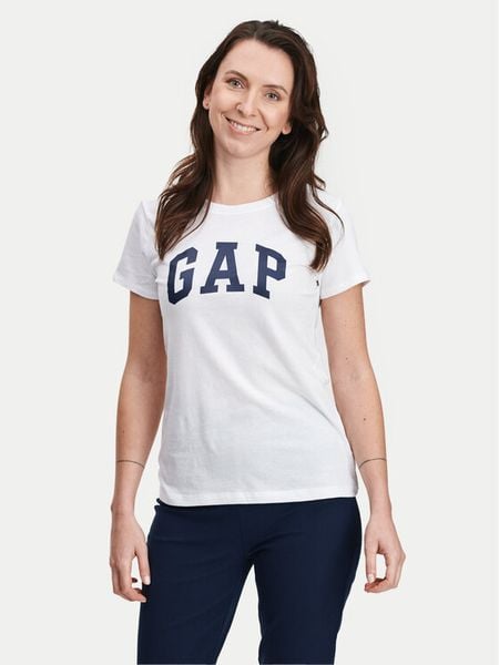 Gap T-Shirt 268820-06 Biały Regular Fit. Białe t-shirty damskie GAP, xxs, bez wzorów, z bawełny, bez kołnierzyka. Za 69.99 zł.