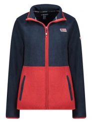Geographical Norway Kurtka polarowa "Touki" w kolorze granatowo-czerwonym rozmiar: S. Czerwone kurtki damskie Geographical Norway, s, bez wzorów, z polaru, bez kaptura. Za 87.40 zł.