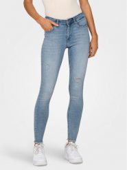 ONLY Jeansy Blush 15282346 Niebieski Skinny Fit. Niebieskie jeansy damskie Only, bez wzorów, z bawełny. Za 199.99 zł.