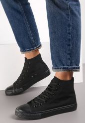 Czarne Trampki Kylsya. Czarne obuwie sportowe casual damskie Renee, z gumy, bez zapięcia. Za 49.99 zł.