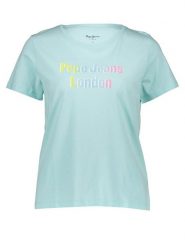 Pepe Jeans Koszulka w kolorze błękitnym rozmiar: M. Niebieskie bluzki damskie Pepe Jeans, m, bez wzorów, z bawełny, bez kołnierzyka, bez ramiączek. Za 92.21 zł.