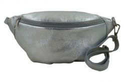 Saszetka skórzana BARBERINI'S srebrna 796/1-16. Szare nerki i saszetki damskie Barberinis, bez wzorów, ze skóry. Za 139.99 zł.