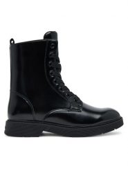 Calvin Klein Trapery V3X5-83185-1453 D Czarny. Czarne kozaki dziewczęce Calvin Klein, bez wzorów, ze skóry, bez obcasa, bez zapięcia. Za 429.99 zł.
