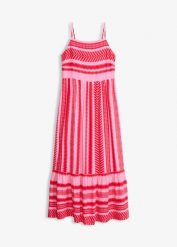 Sukienka na ramiączkach z lejącej wiskozy. Czerwone sukienki damskie bonprix, bez wzorów, z wiskozy, bez ramiączek. Za 147.99 zł.