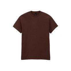 Ciężka Bawełniana Koszulka Unisex Dla Dorosłych. Brązowe bluzki damskie GILDAN, xl, bez wzorów, z bawełny, bez kołnierzyka, bez ramiączek. Za 51.99 zł.