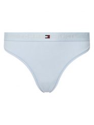 Tommy Hilfiger Stringi UW0UW04146 Błękitny. Niebieskie stringi Tommy Hilfiger, bez wzorów, z bawełny. Za 59.99 zł.