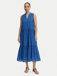 LOLA CASADEMUNT Sukienka letnia LS2616017 Niebieski Regular Fit. Niebieskie sukienki damskie LOLA CASADEMUNT, bez wzorów, z bawełny, bez ramiączek. Za 627.99 zł.