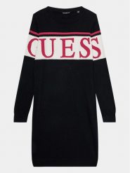Guess Sukienka dzianinowa J3BK16 Z38B0 Czarny Regular Fit. Czarne sukienki dziewczęce Guess, z aplikacjami, z bawełny, bez ramiączek, proste. Za 139.99 zł.