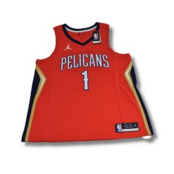 Koszulka Air Jordan New Orleans Pelicans Swingman Jersey Zion Williamson Edition. Czerwone bluzki damskie Jordan, bez wzorów, z jersey, bez kołnierzyka, bez ramiączek. Za 299.00 zł.