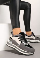 Szare Sneakersy na Zimę z Futerkowym Ociepleniem Vertiste. Szare obuwie sportowe damskie Renee, na zimę, z jeansu, bez zapięcia. Za 99.99 zł.