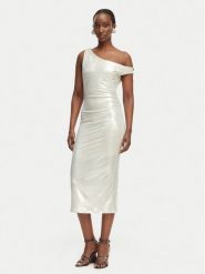 Patrizia Pepe Sukienka koktajlowa 2A3040/J242-S125 Kremowy Regular Fit. Białe sukienki damskie Patrizia Pepe, bez wzorów, z syntetyku, wizytowe, bez ramiączek. Za 1,339.00 zł.