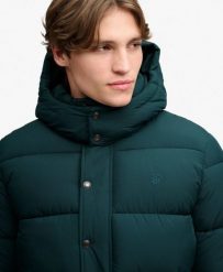 Superdry Premium Ripstop Puffer kurtka wodoodporna – Dark Pine Green. Zielone kurtki damskie Superdry, na zimę, l, bez wzorów, bez kaptura. Za 497.00 zł.