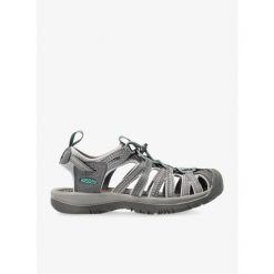 Sandały trekkingowe damskie Keen Whisper - grey/green 3. Szare sandały damskie Keen, bez wzorów, bez obcasa, bez zapięcia. Za 340.99 zł.