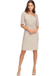 Heine Sukienka w kolorze kremowo-karmelowym rozmiar: 40. Brązowe sukienki damskie Heine, bez wzorów, bez ramiączek. Za 104.89 zł.