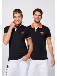 Polo Sylt Koszulka polo w kolorze czarnym rozmiar: M. Czarne bluzki damskie Polo Sylt, m, bez wzorów, bez kołnierzyka, bez ramiączek. Za 109.78 zł.