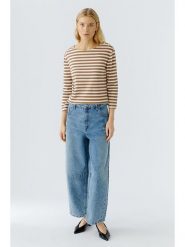 Oui Koszulka w kolorze karmelowo-kremowym rozmiar: 46. Brązowe koszulki damskie Oui, bez wzorów, z bawełny, bez kołnierzyka, bez ramiączek. Za 162.49 zł.