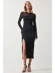 Happiness Istanbul Sukienka w kolorze czarnym rozmiar: 36. Czarne sukienki damskie Happiness Istanbul, bez wzorów, bez ramiączek. Za 71.95 zł.