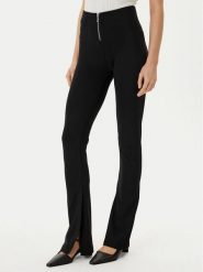 HUGO Spodnie materiałowe Nuflare_B 50554485 Czarny Flare Fit. Czarne spodnie materiałowe damskie Hugo, bez wzorów, z bawełny. Za 349.99 zł.