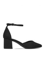 JENNY Czółenka CEO-SW25-5 02 Czarny. Czarne czółenka damskie Jenny, bez wzorów, z materiału, bez obcasa. Za 129.99 zł.